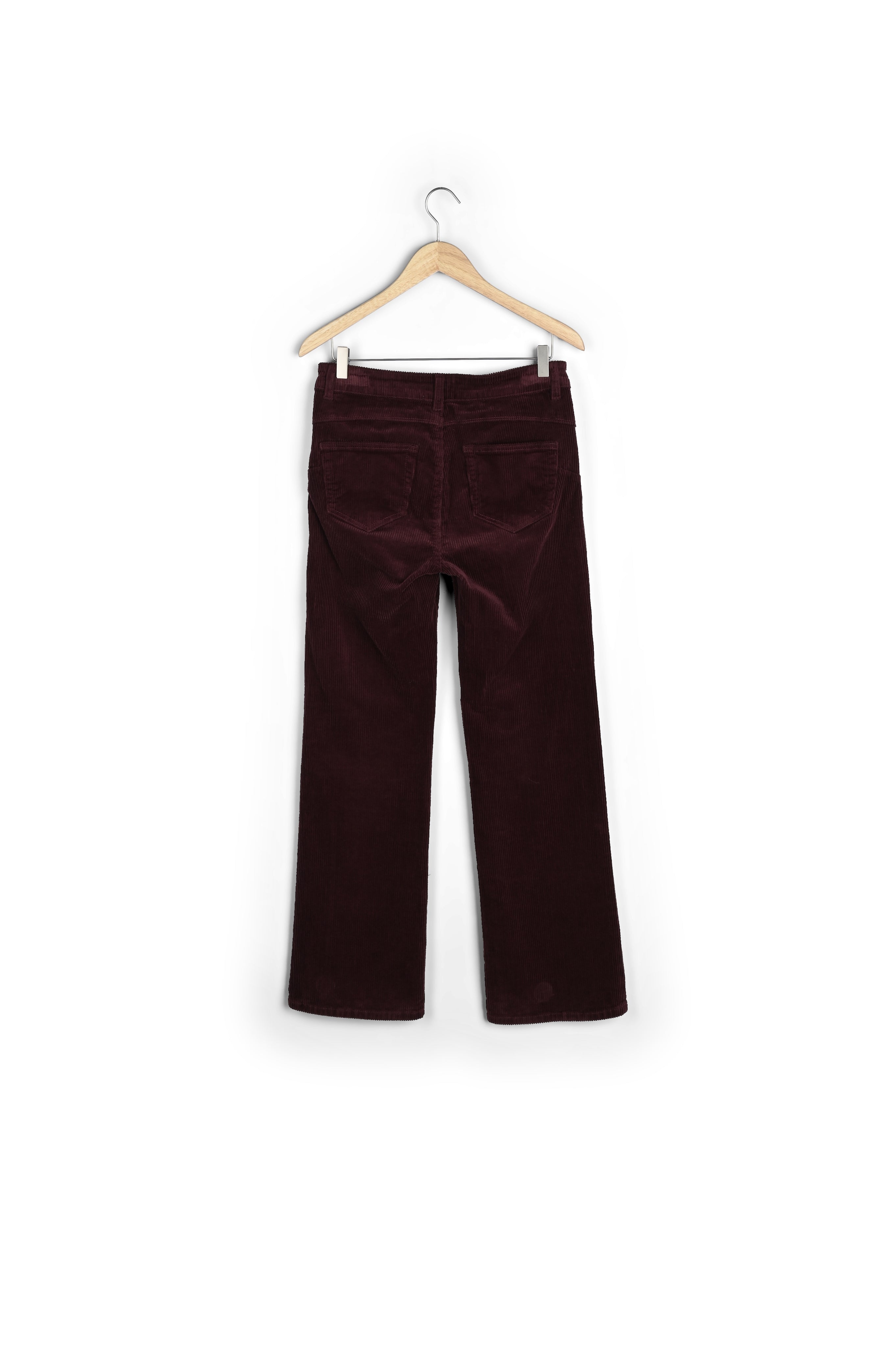 Pantalon coupe flare en velours bordeaux Fidji Faume - seconde main