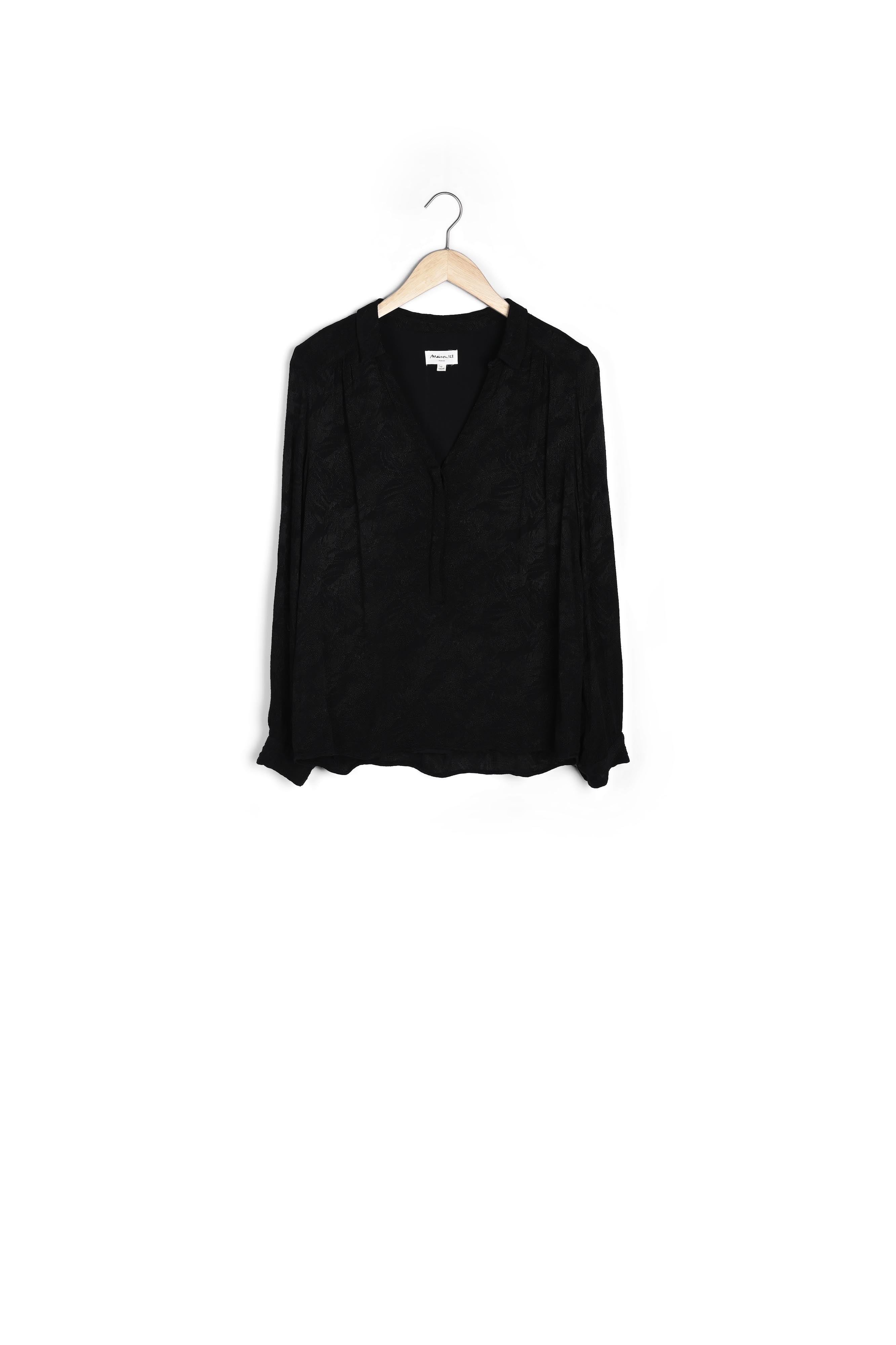 Blouse en tissu jacquard noire Cleo Faume - seconde main