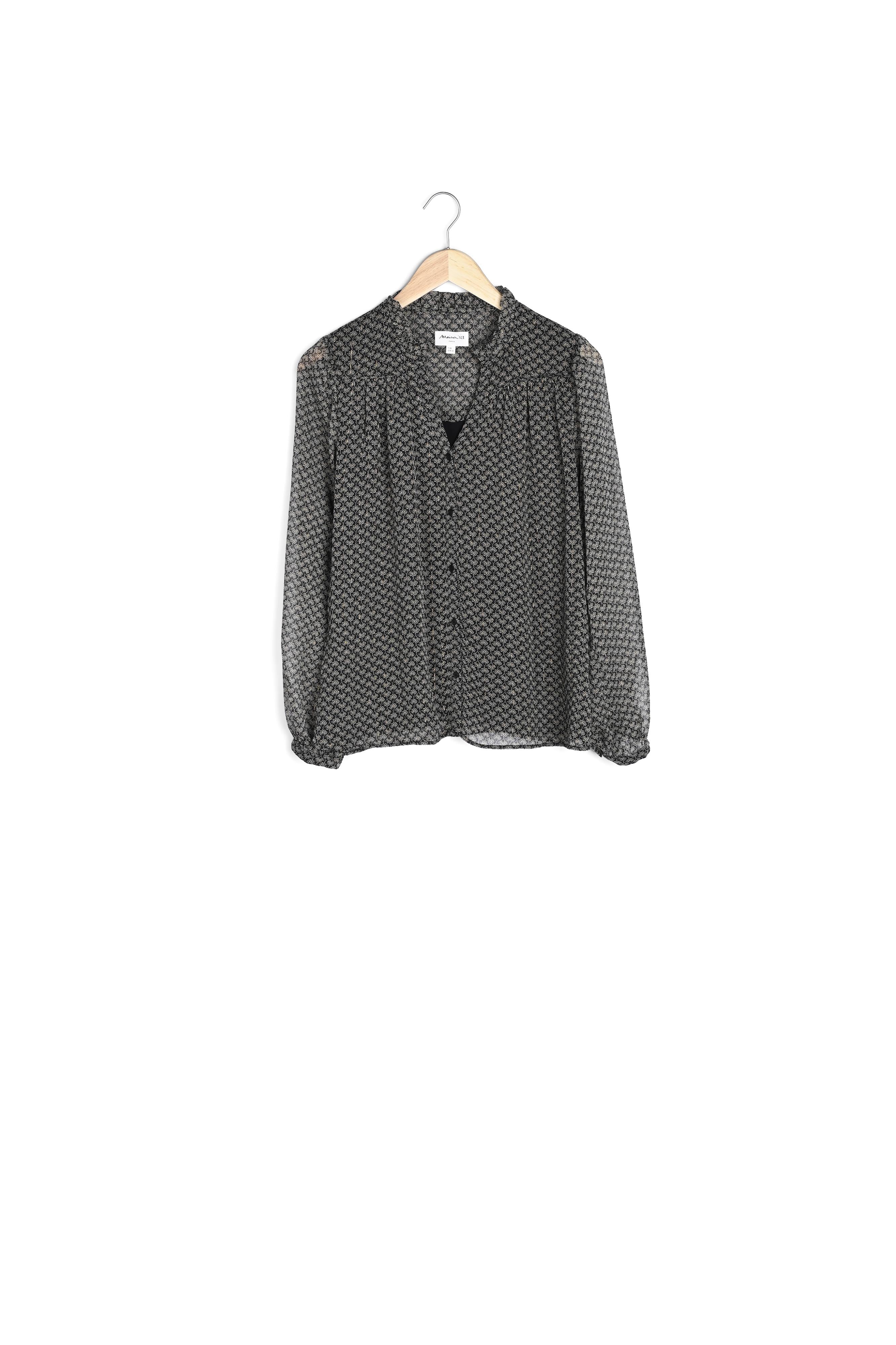 Blouse imprimée noire et beige Lani Faume - seconde main