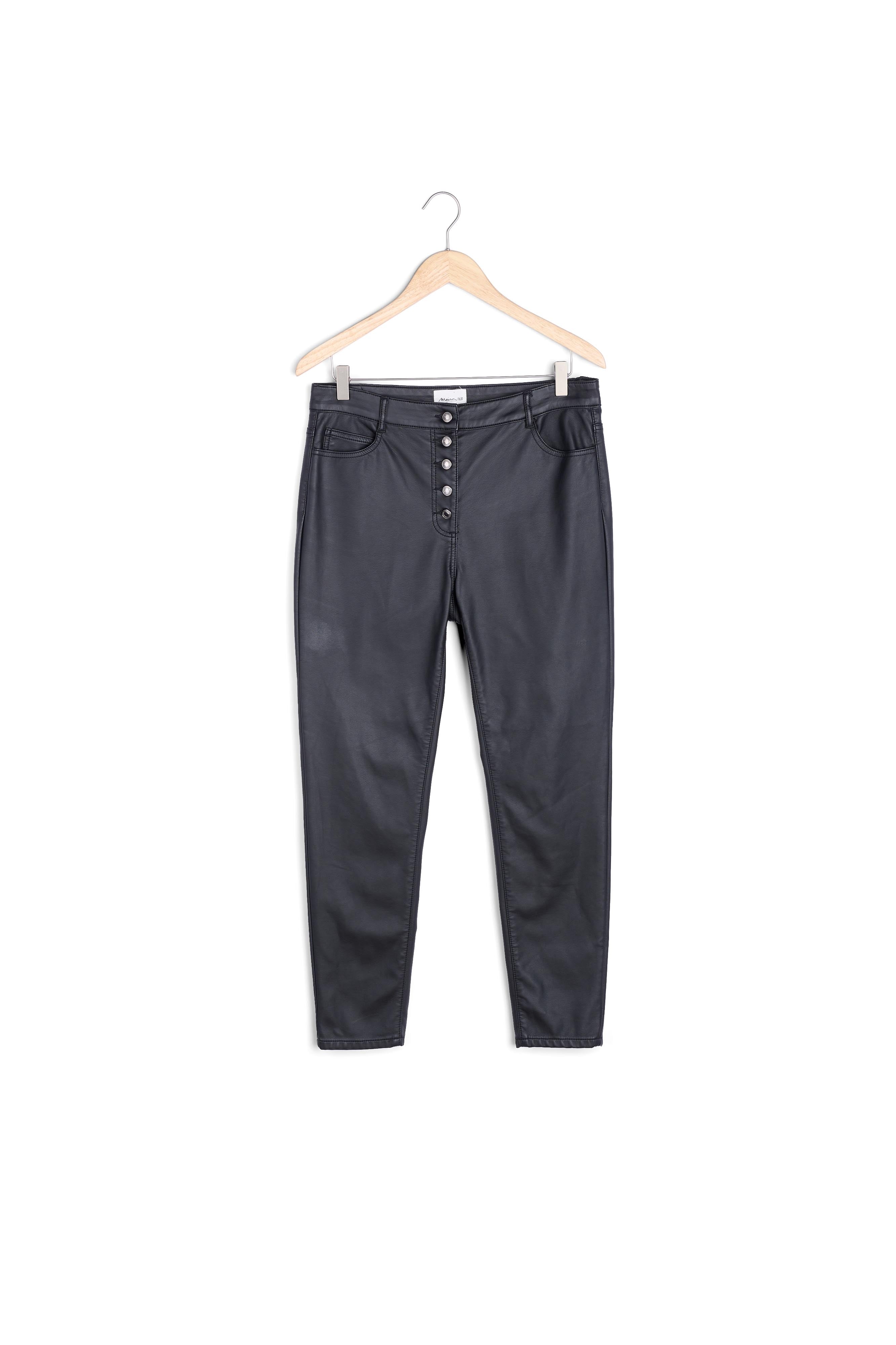 Pantalon en cuir synthétique noir DUNCAN Faume - seconde main