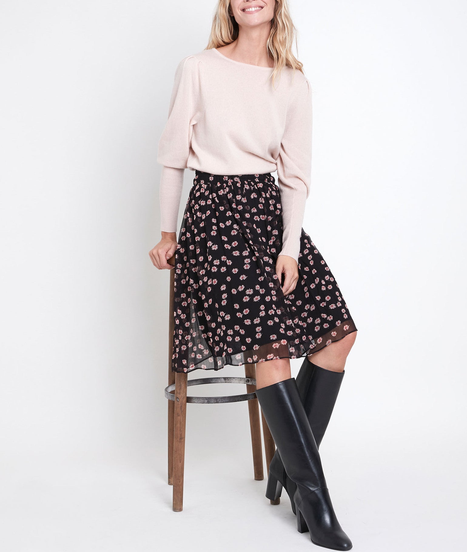 Pull en laine et cachemire poudre Ribambelle Faume - seconde main