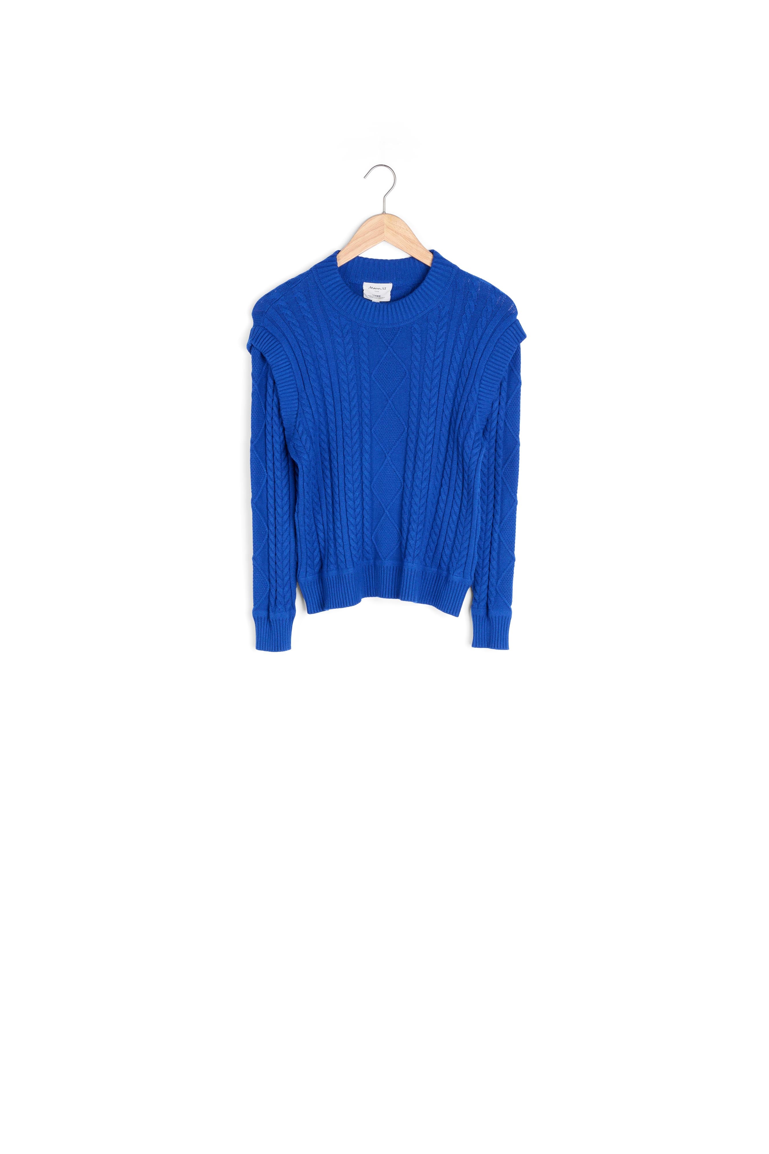 Pull torsadé en viscose EcoVero bleu roi Basso Faume - seconde main