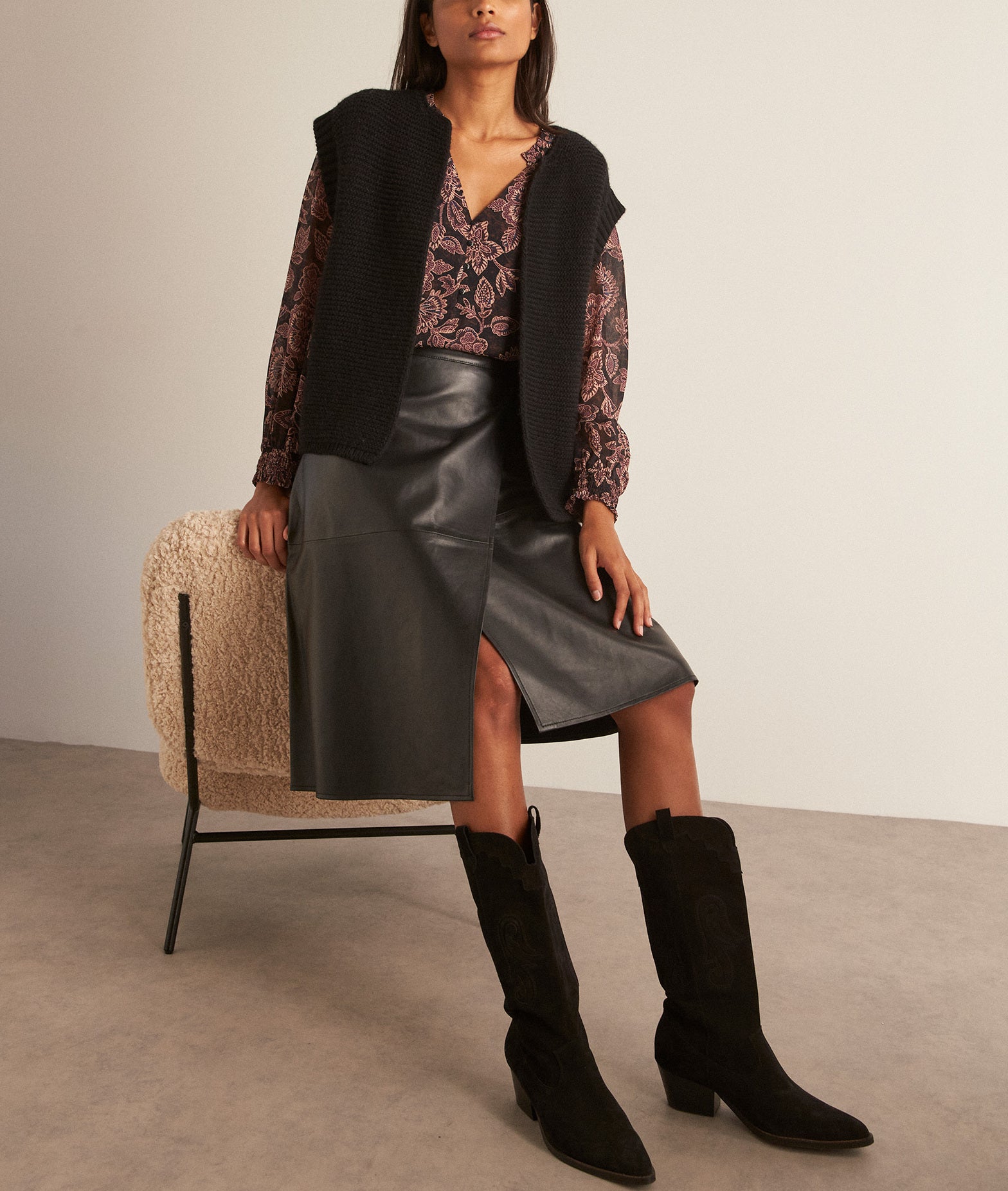 Blouse légère imprimée violine Cendra Faume - seconde main