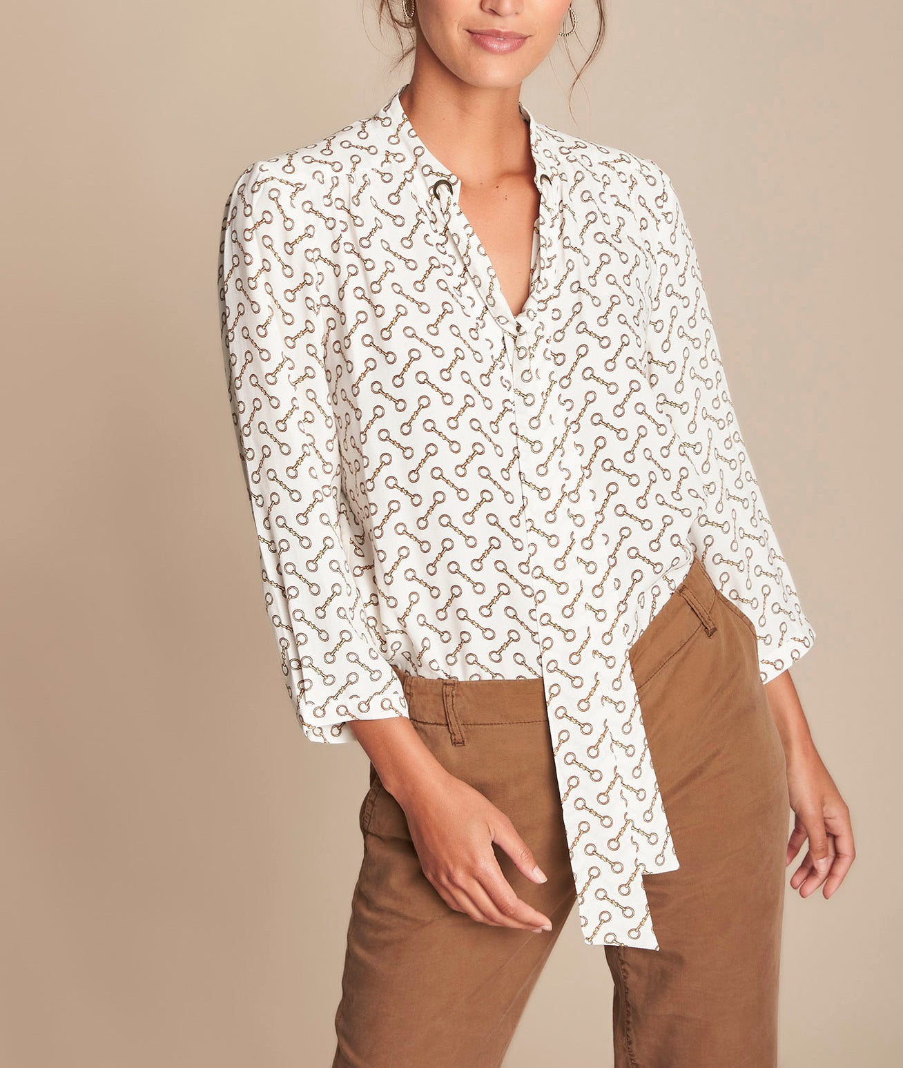 Blouse lavallière imprimé mors Monastir Faume - seconde main