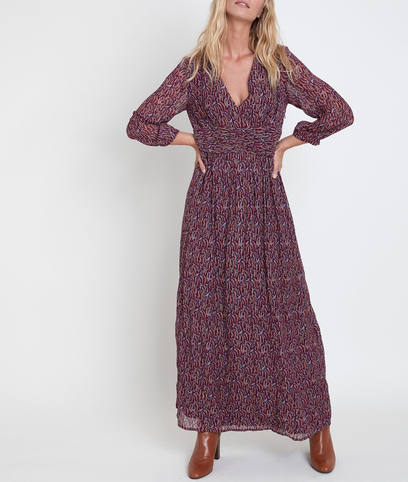 Robe longue imprimée Claudine bis Faume - seconde main