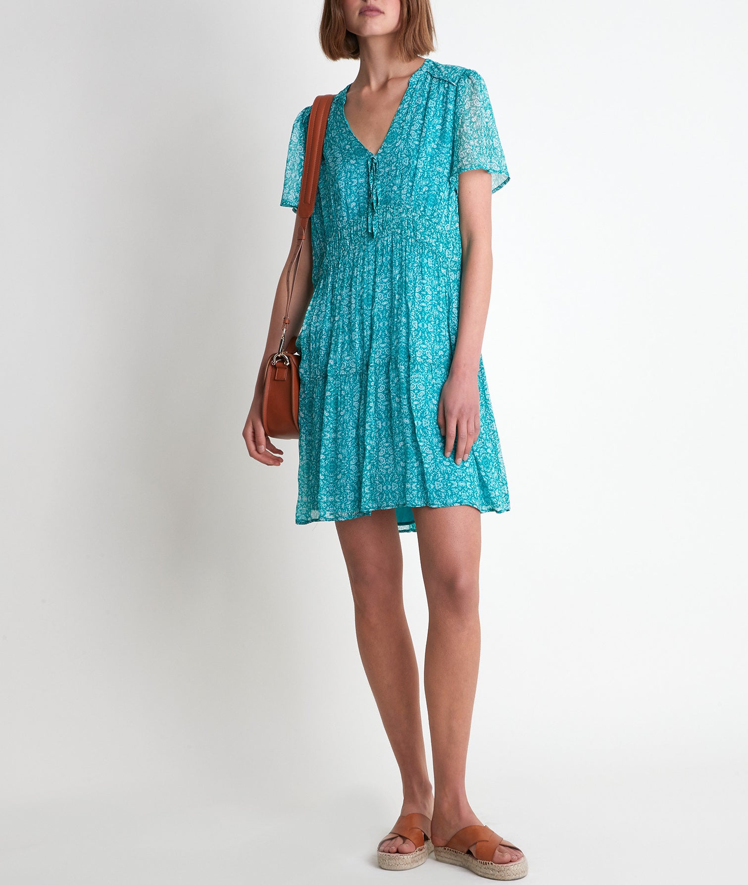 Robe imprimée turquoise Lola Faume - seconde main