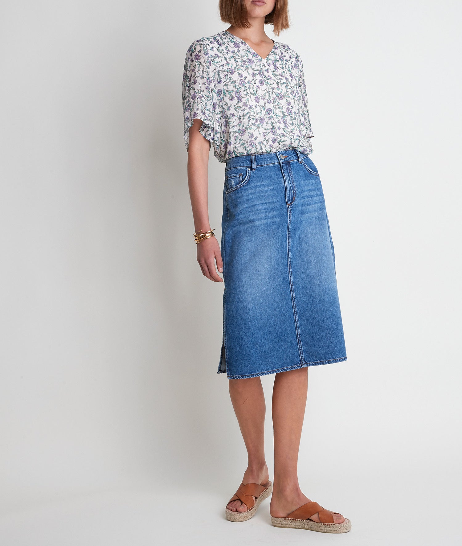 Blouse imprimée écru Tamala Faume - seconde main