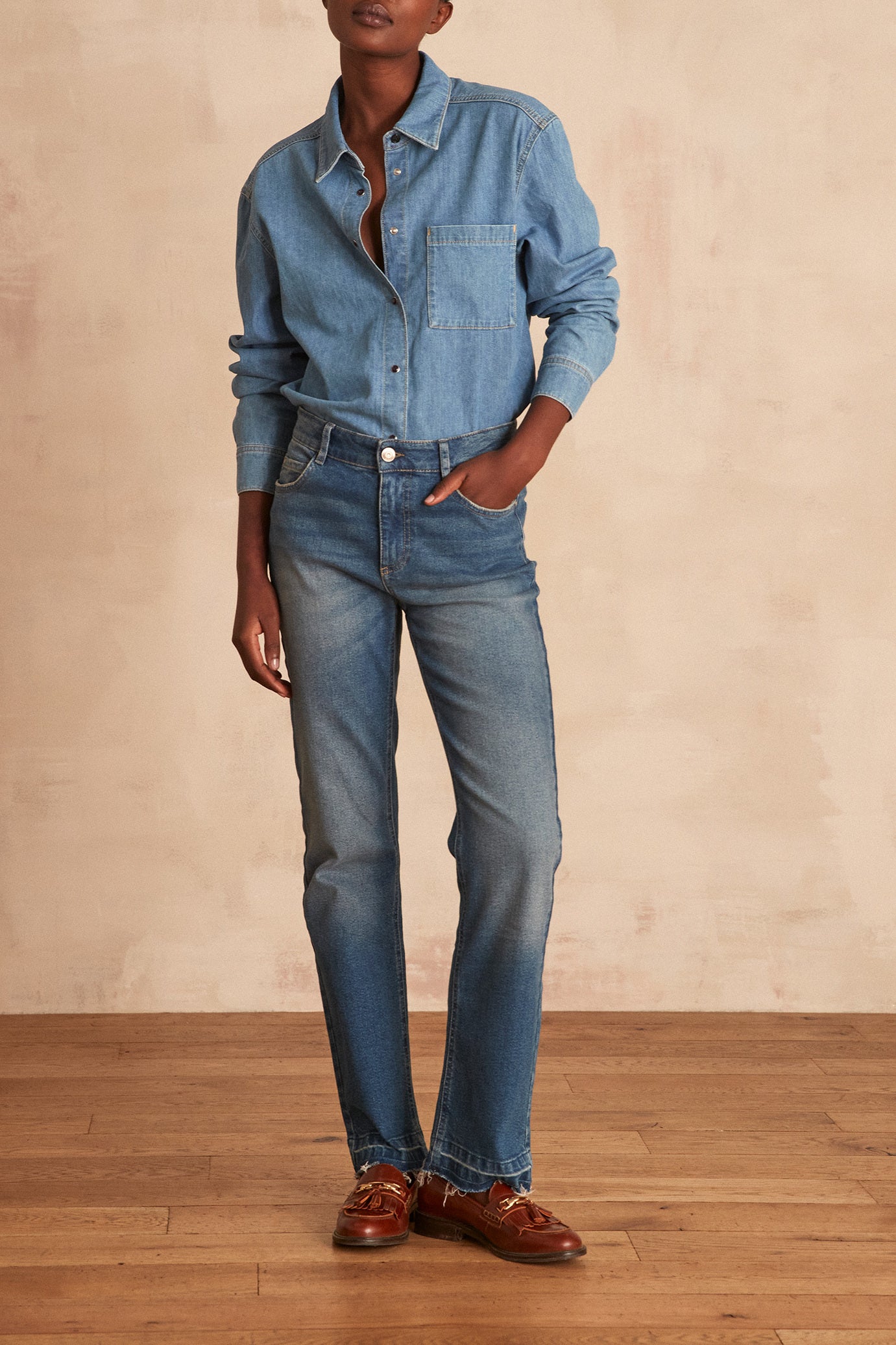 Chemise en jean THOMAS Faume - seconde main