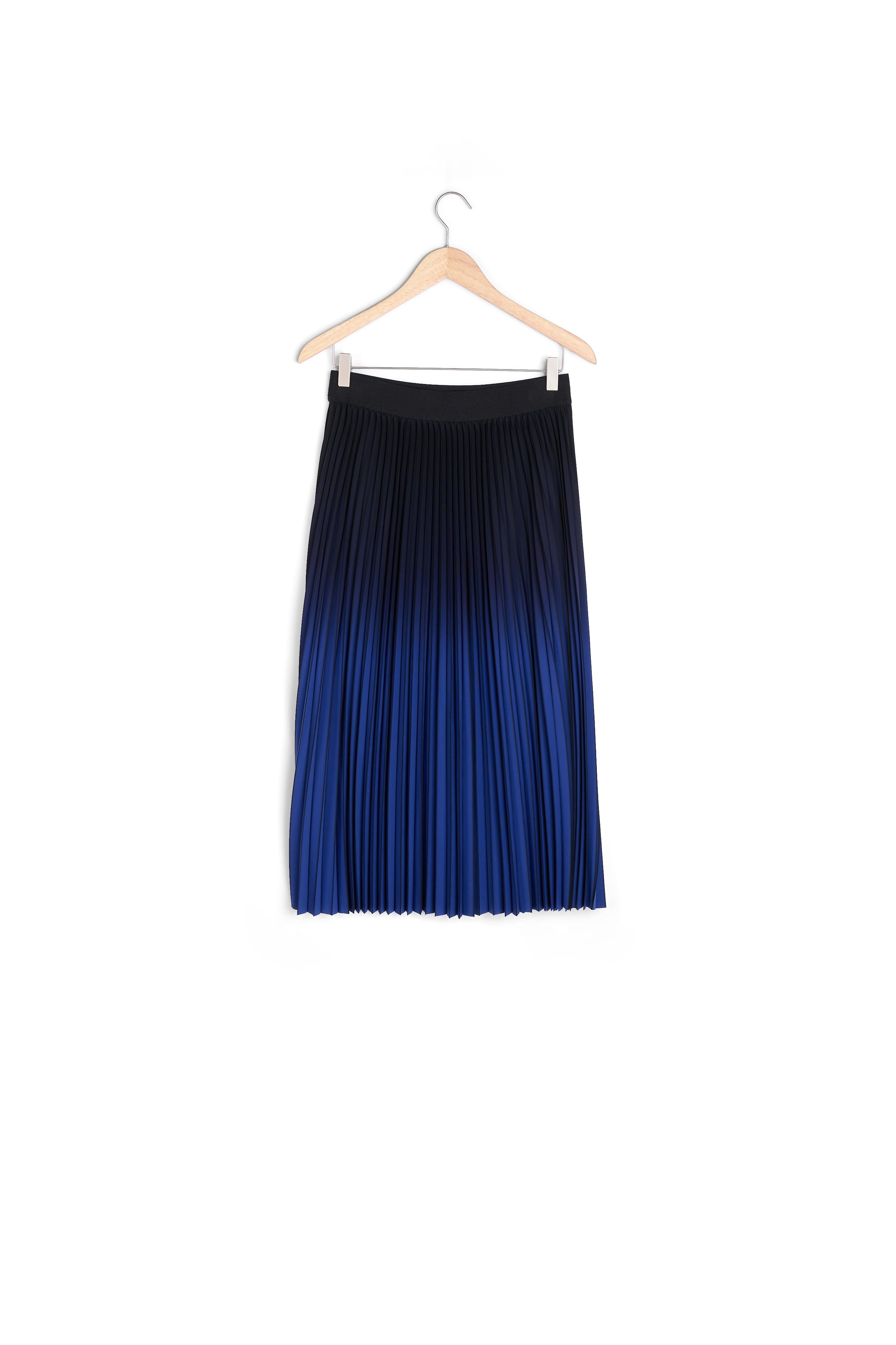 Jupe mi-longue plissée tie and dye marine Fatel Faume - seconde main