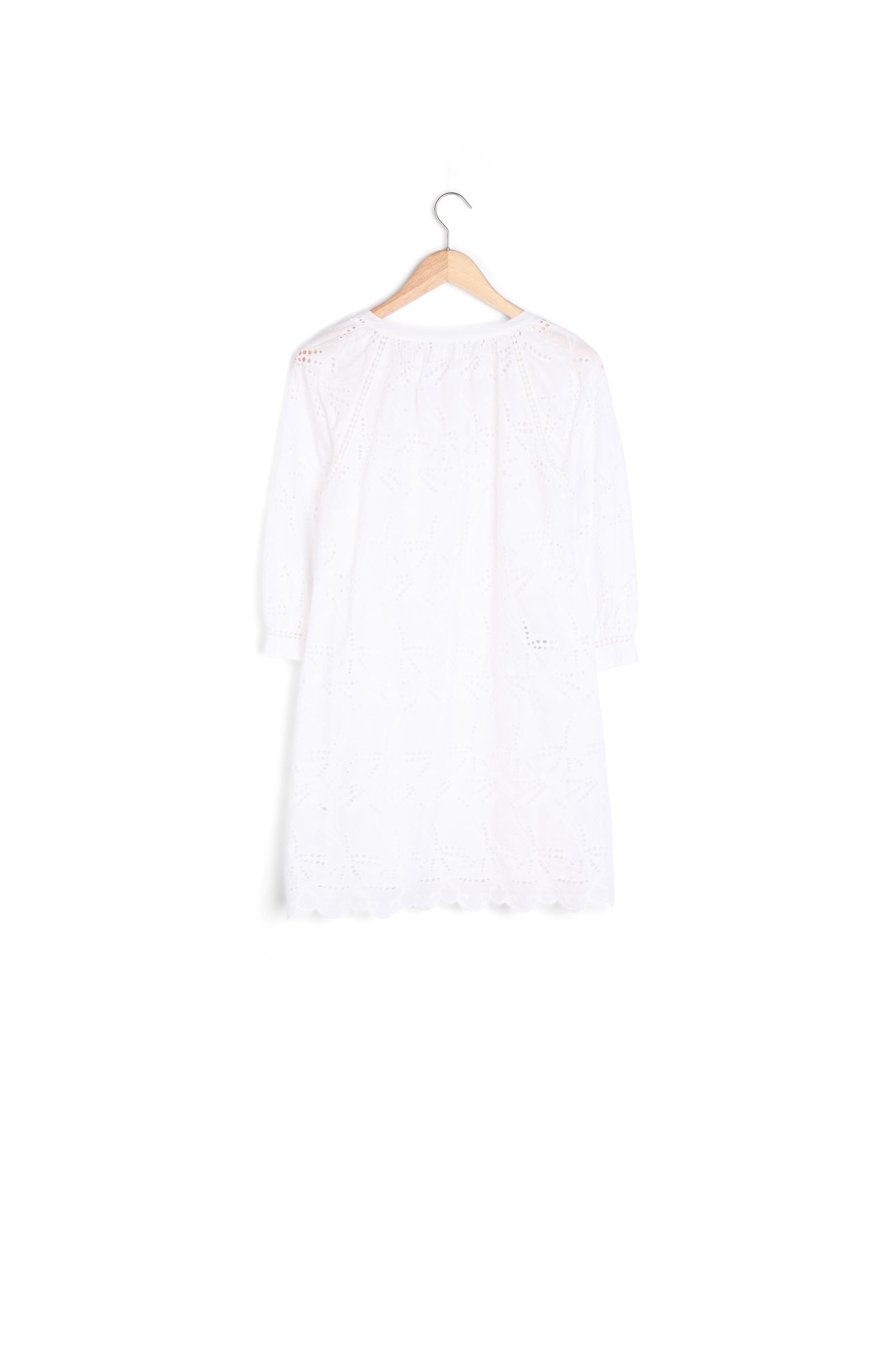 Robe brodée en coton écrue Coco Faume - seconde main