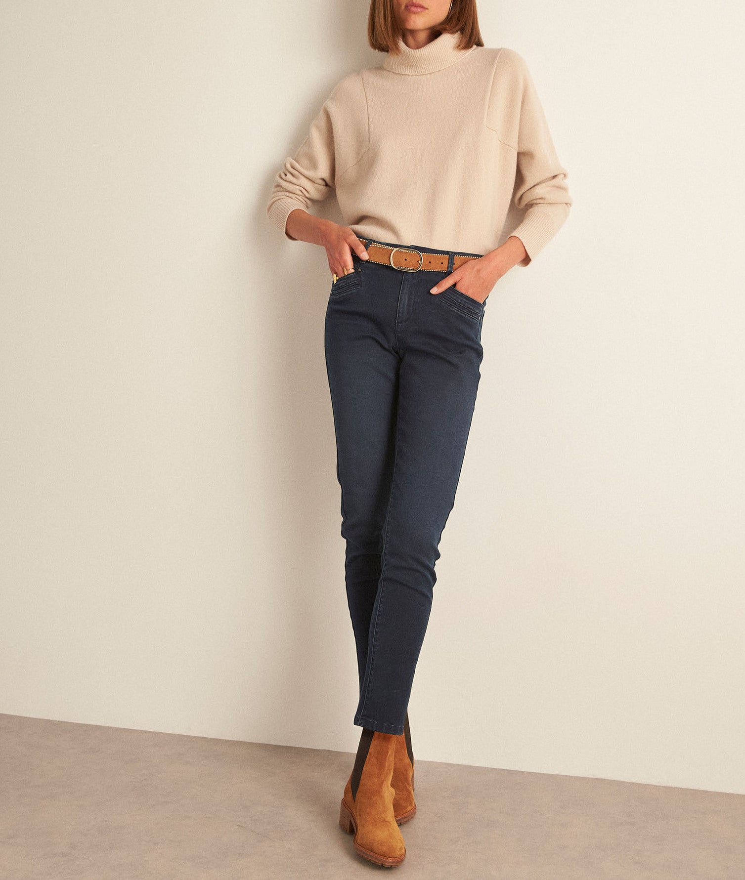 Jean slim en coton bleu foncé BABETH Faume - seconde main