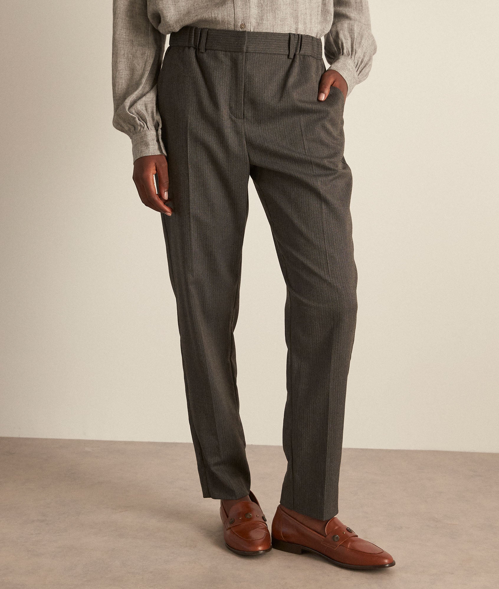 Pantalon chino gris anthracite Sabil Faume - seconde main