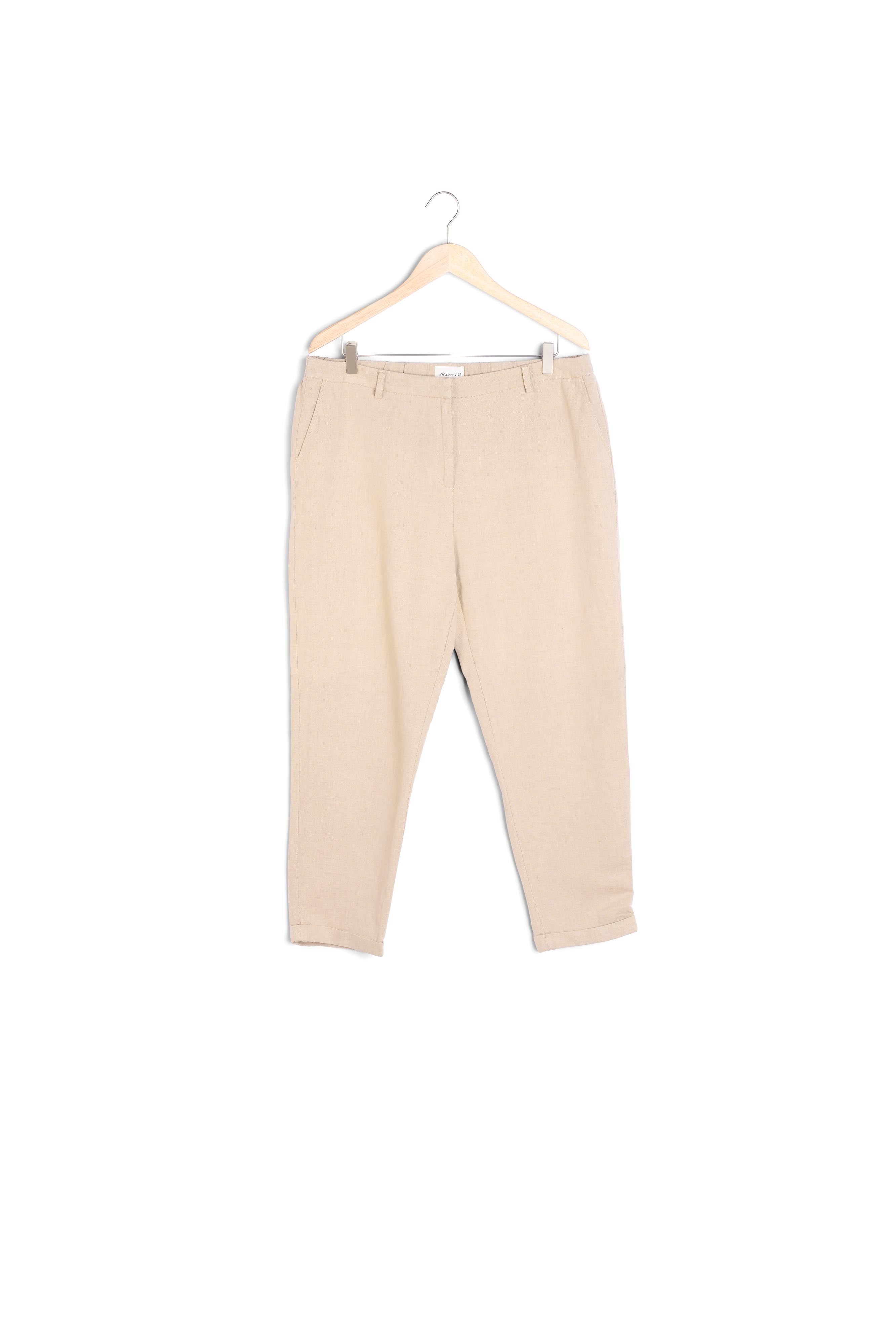 Pantalon chino en coton et lin beige Felix Faume - seconde main