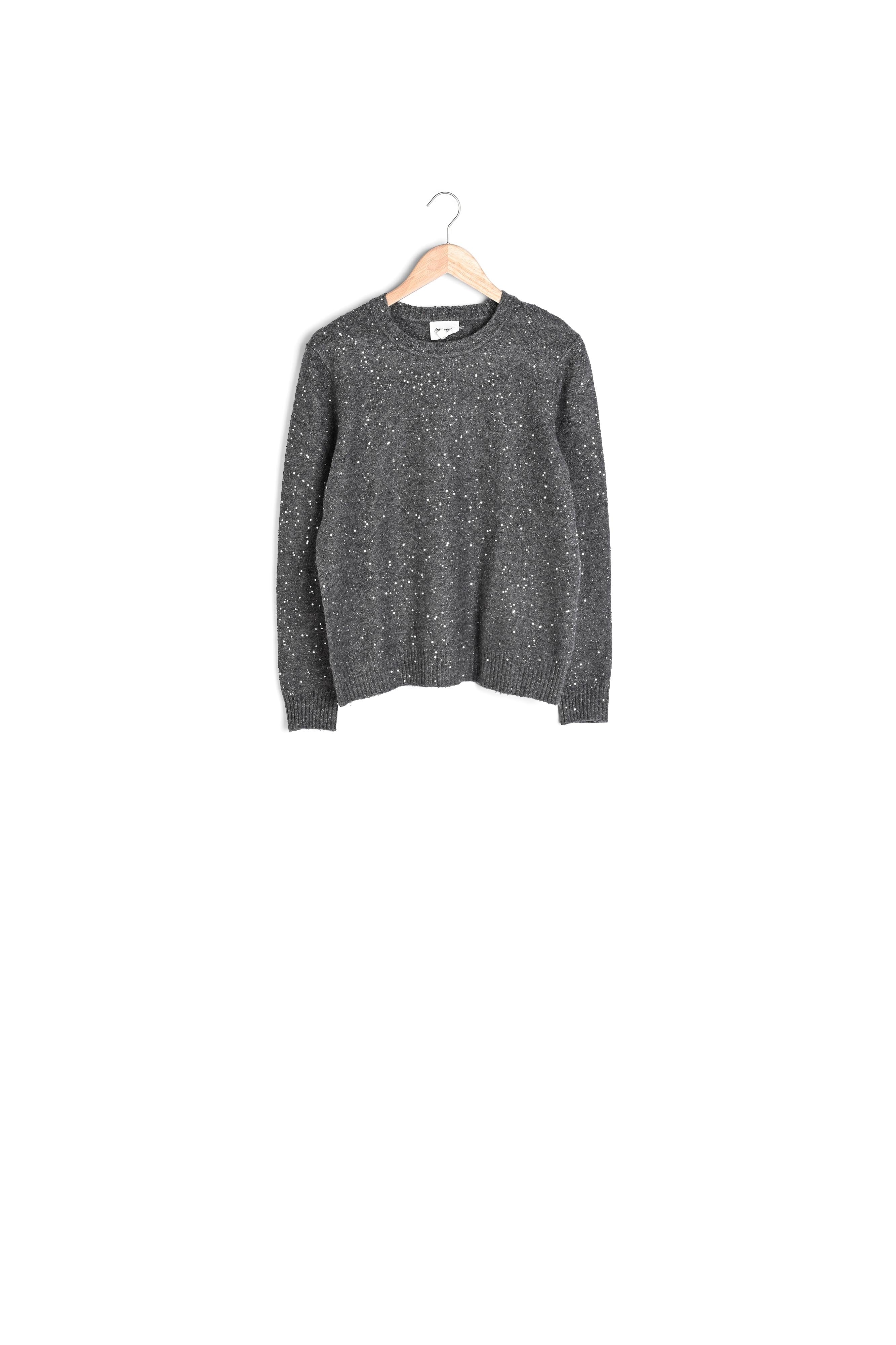 Pull gris anthracite scintillant Balsac Faume - seconde main