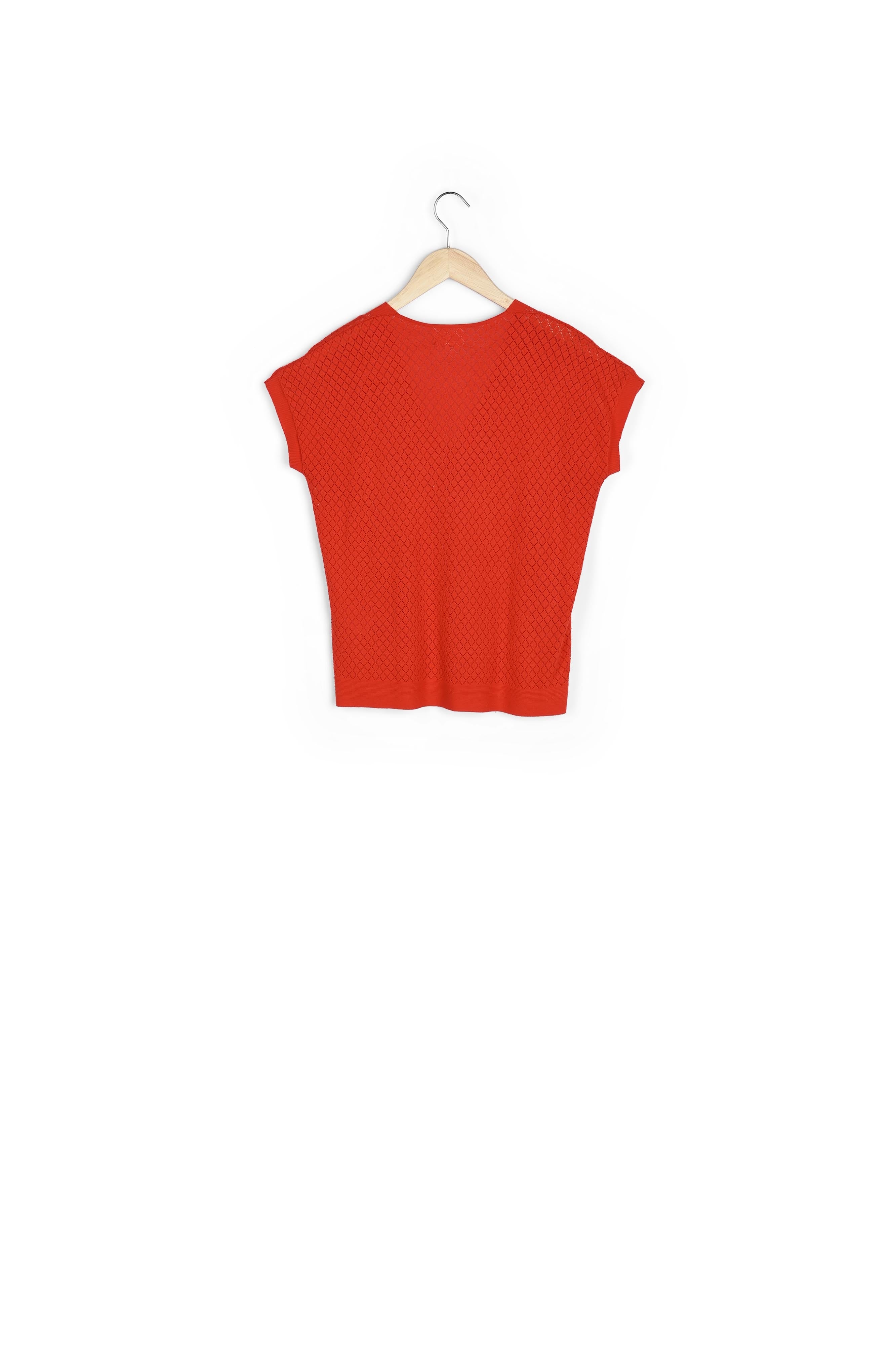 Pull viscose Ecovero® ajouré goyave Aline Faume - seconde main