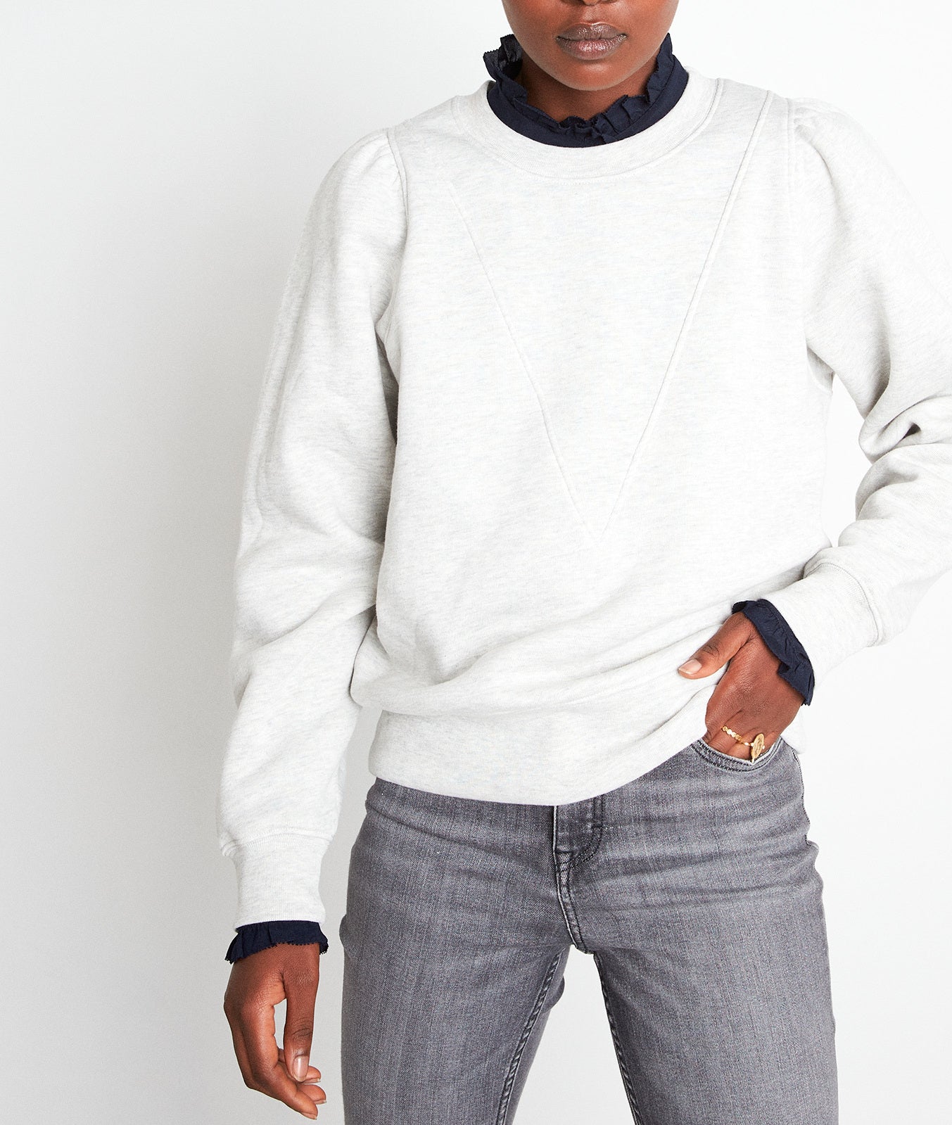 Sweat structuré en coton gris Emir Faume - seconde main