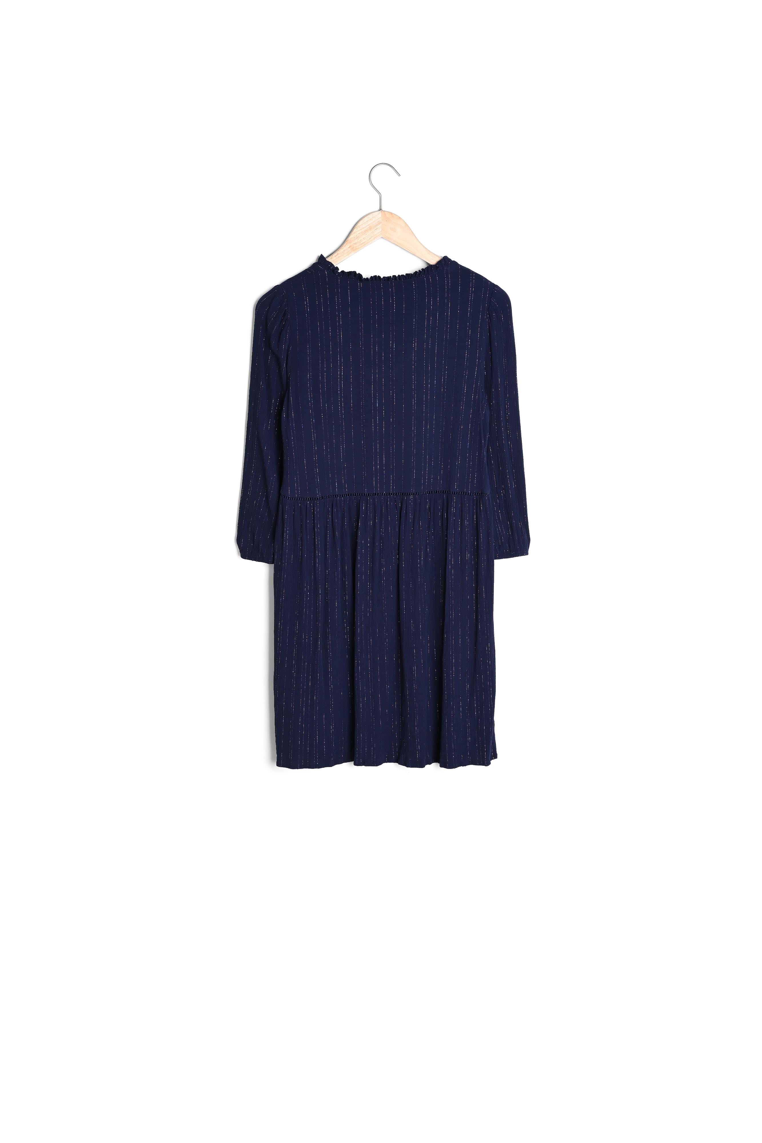 Robe marine trapèze en lurex Larissa Faume - seconde main