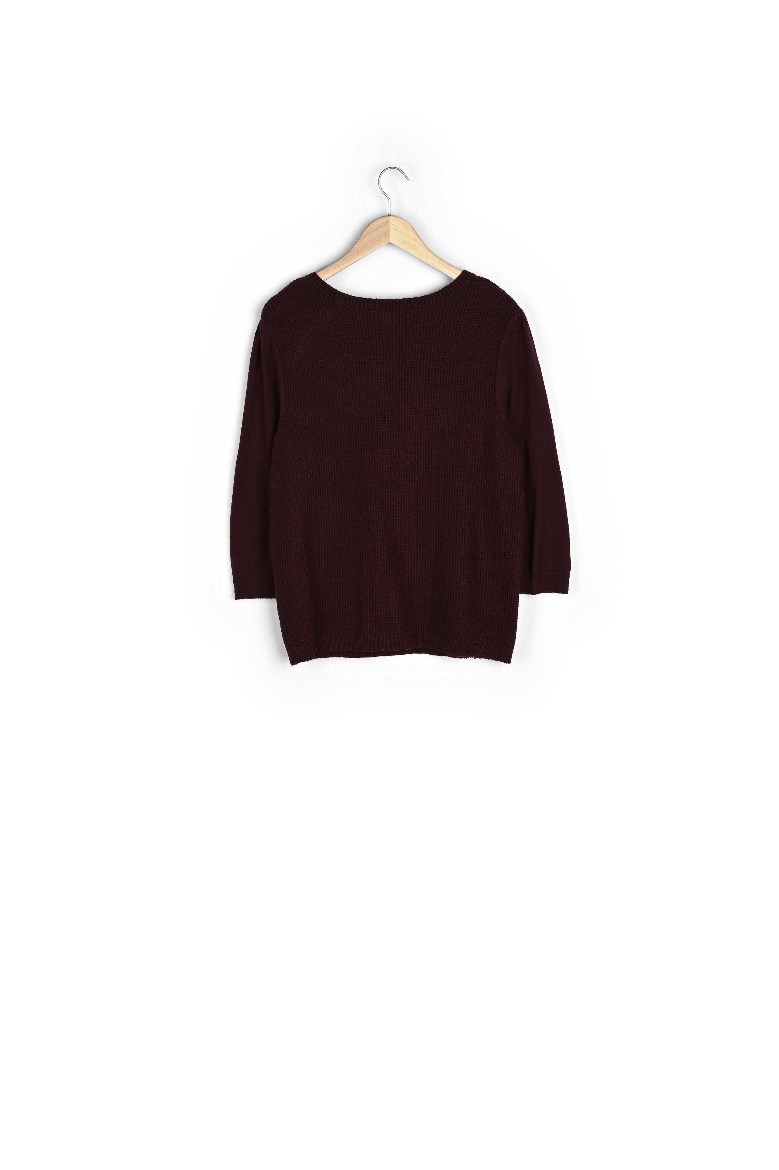 Pull en double maille bordeaux Théa Faume - seconde main