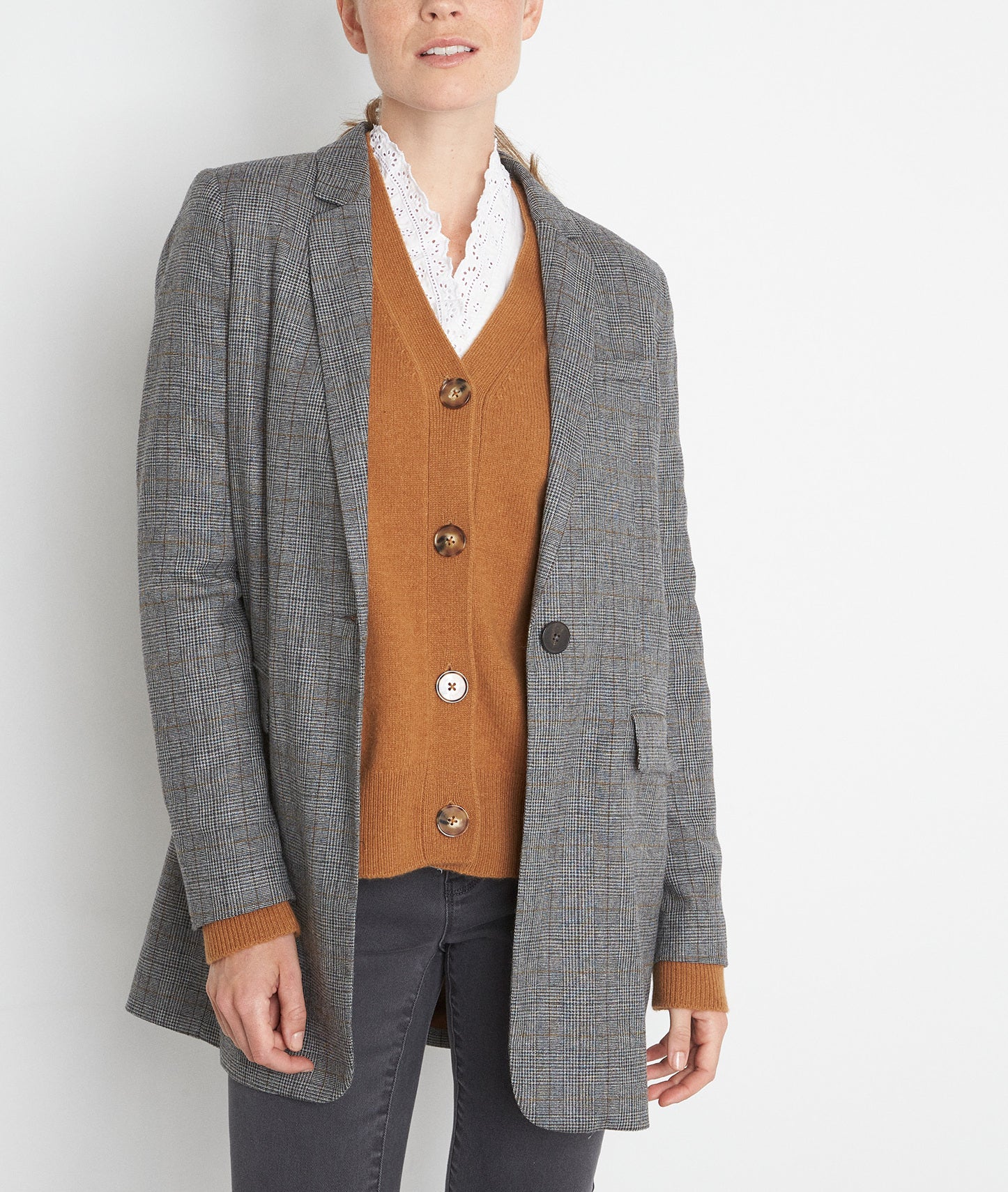 Blazer prince de galles anthracite Tamara Faume - seconde main