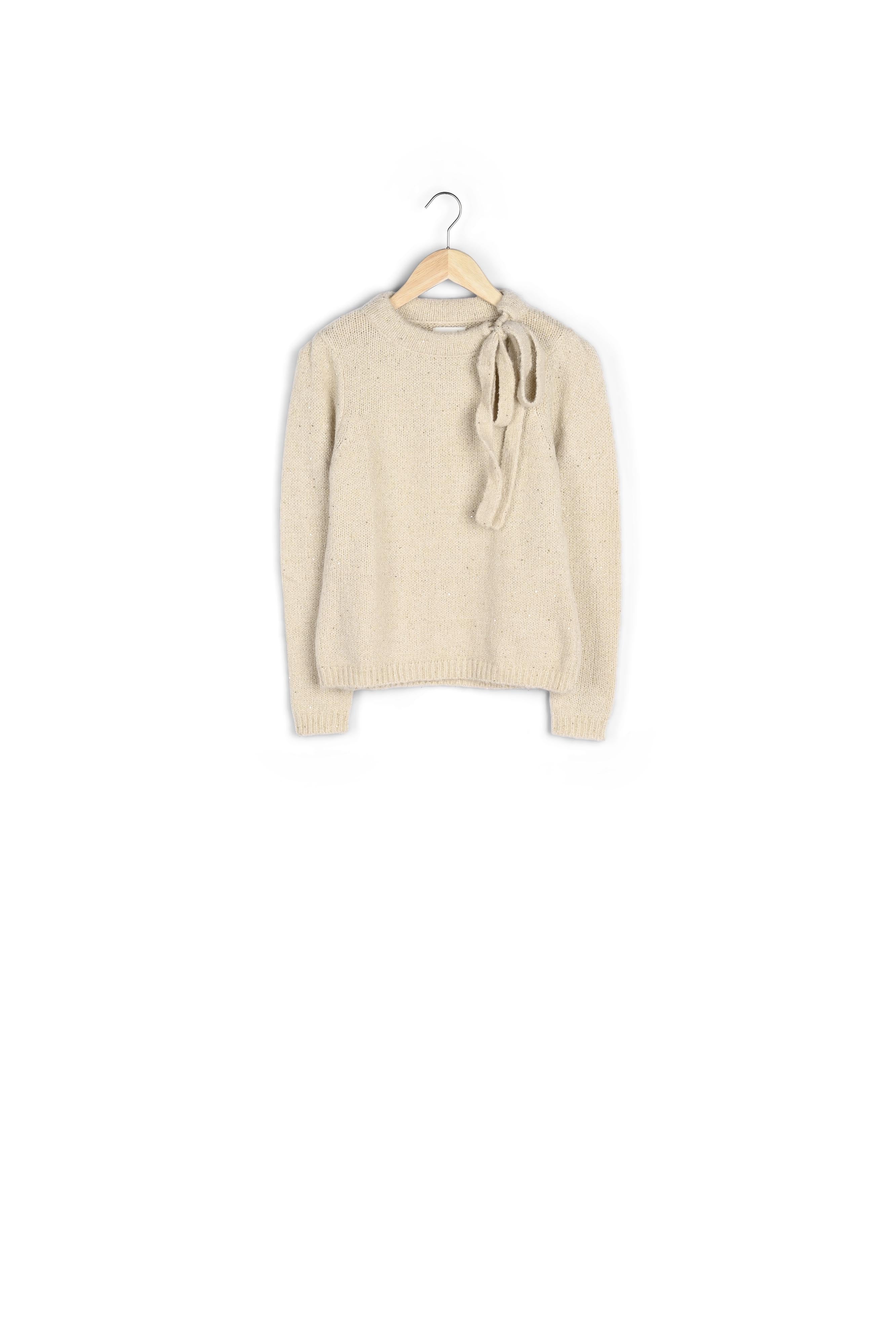 Pull col fantaisie beige Rodger Faume - seconde main