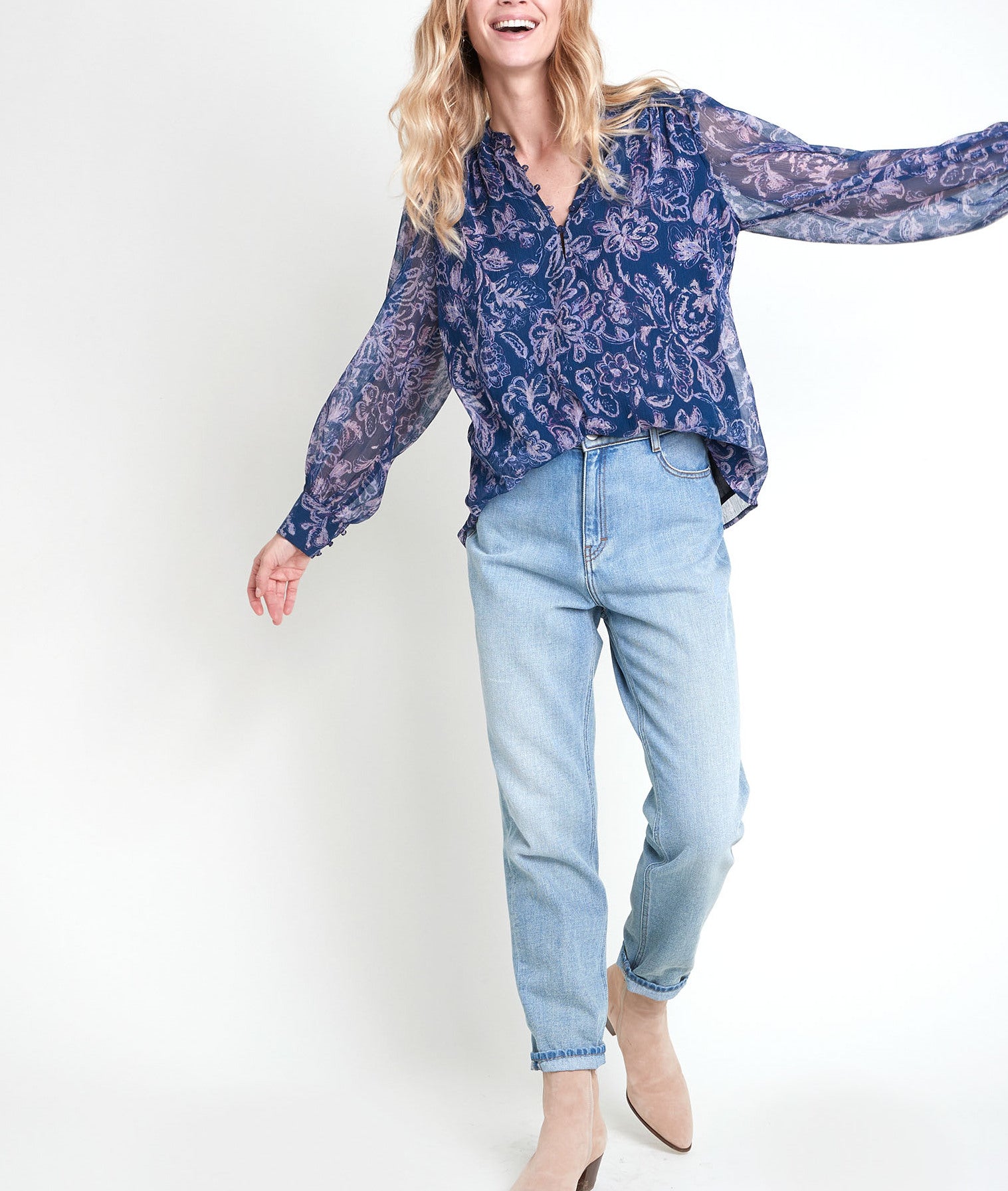 Blouse imprimé fleuri Tunon Faume - seconde main