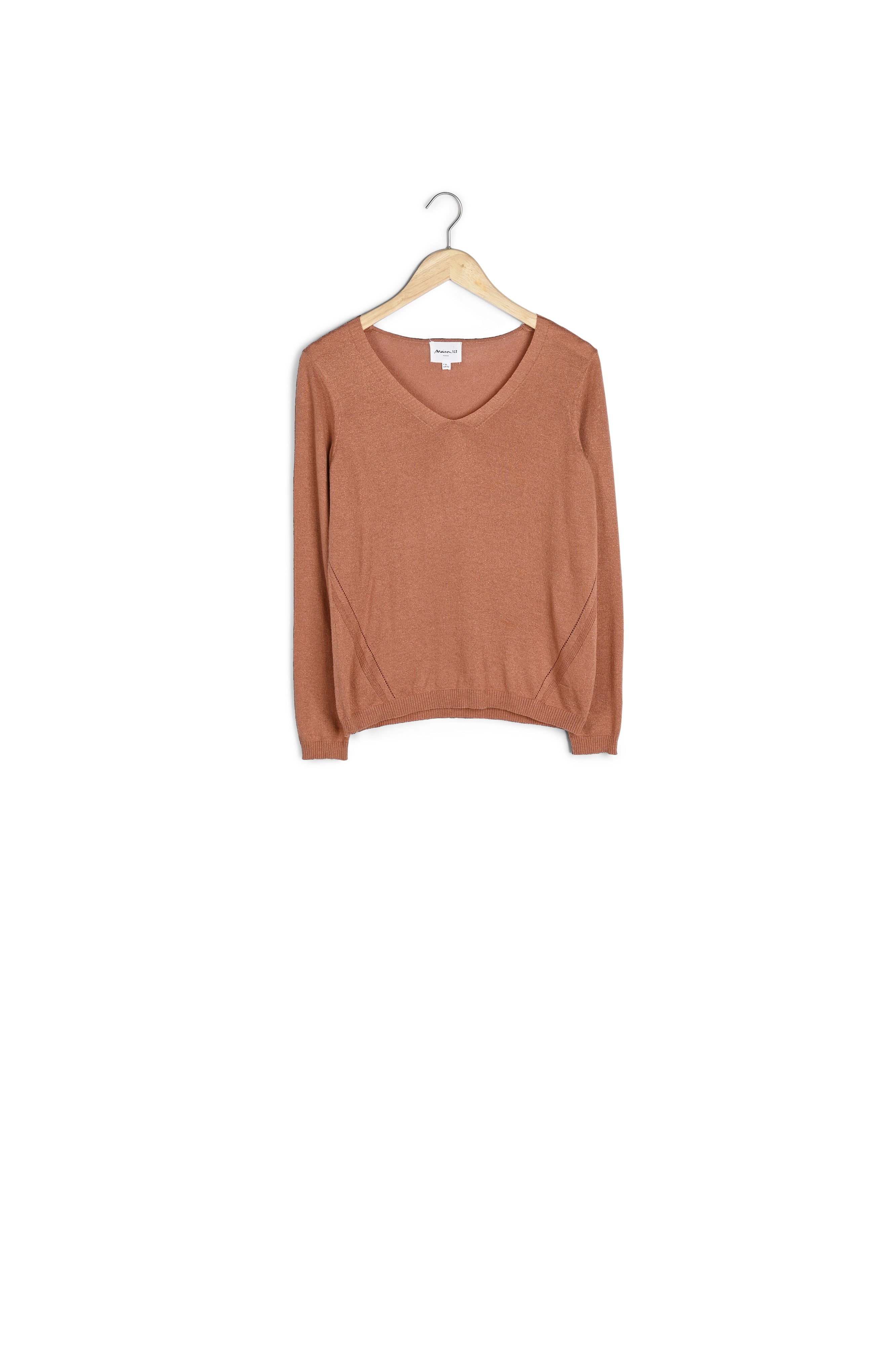 Pull fin brillant orange Ryo Faume - seconde main