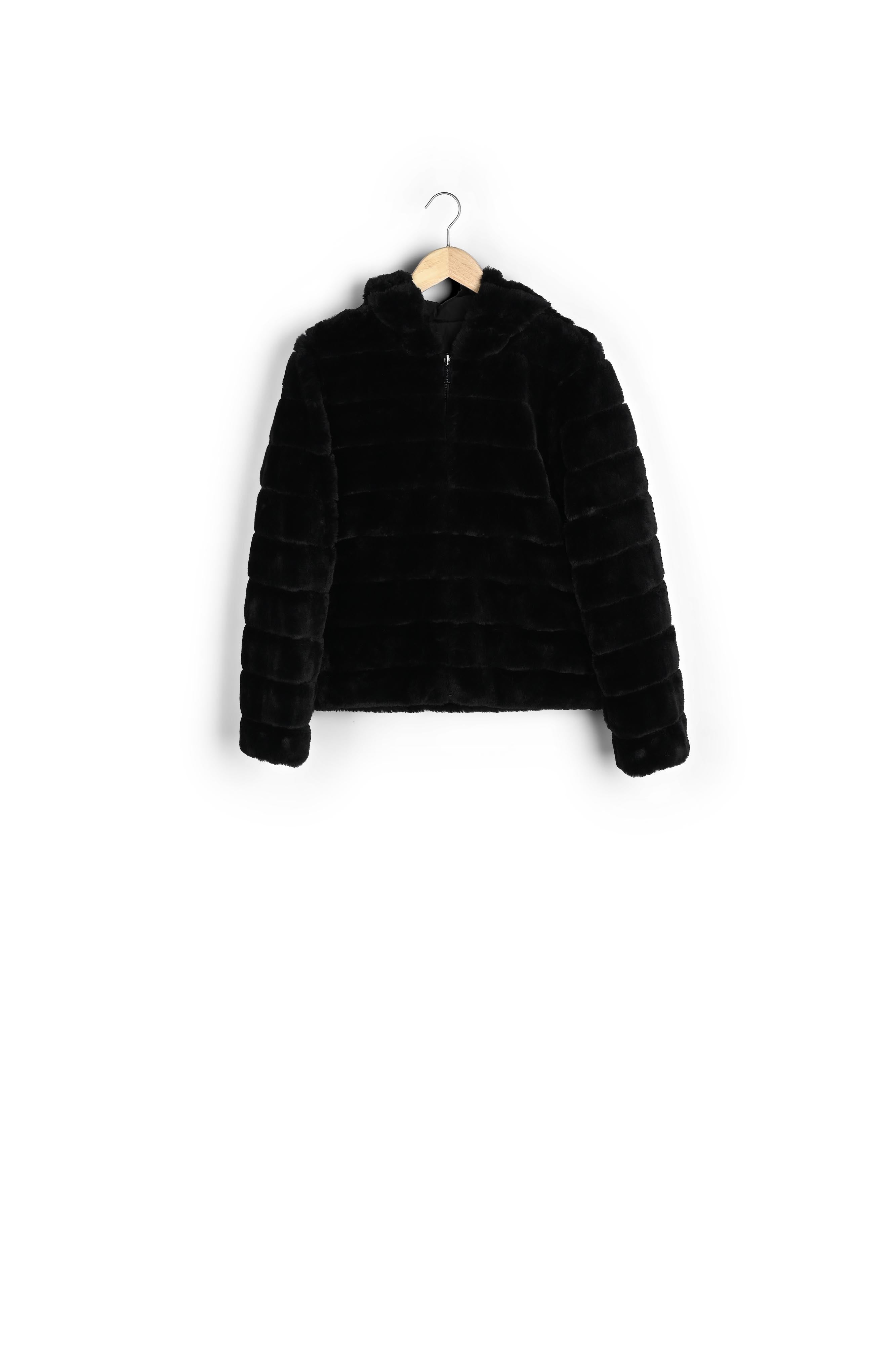 Manteau en fausse fourrure noir Laura Faume - seconde main