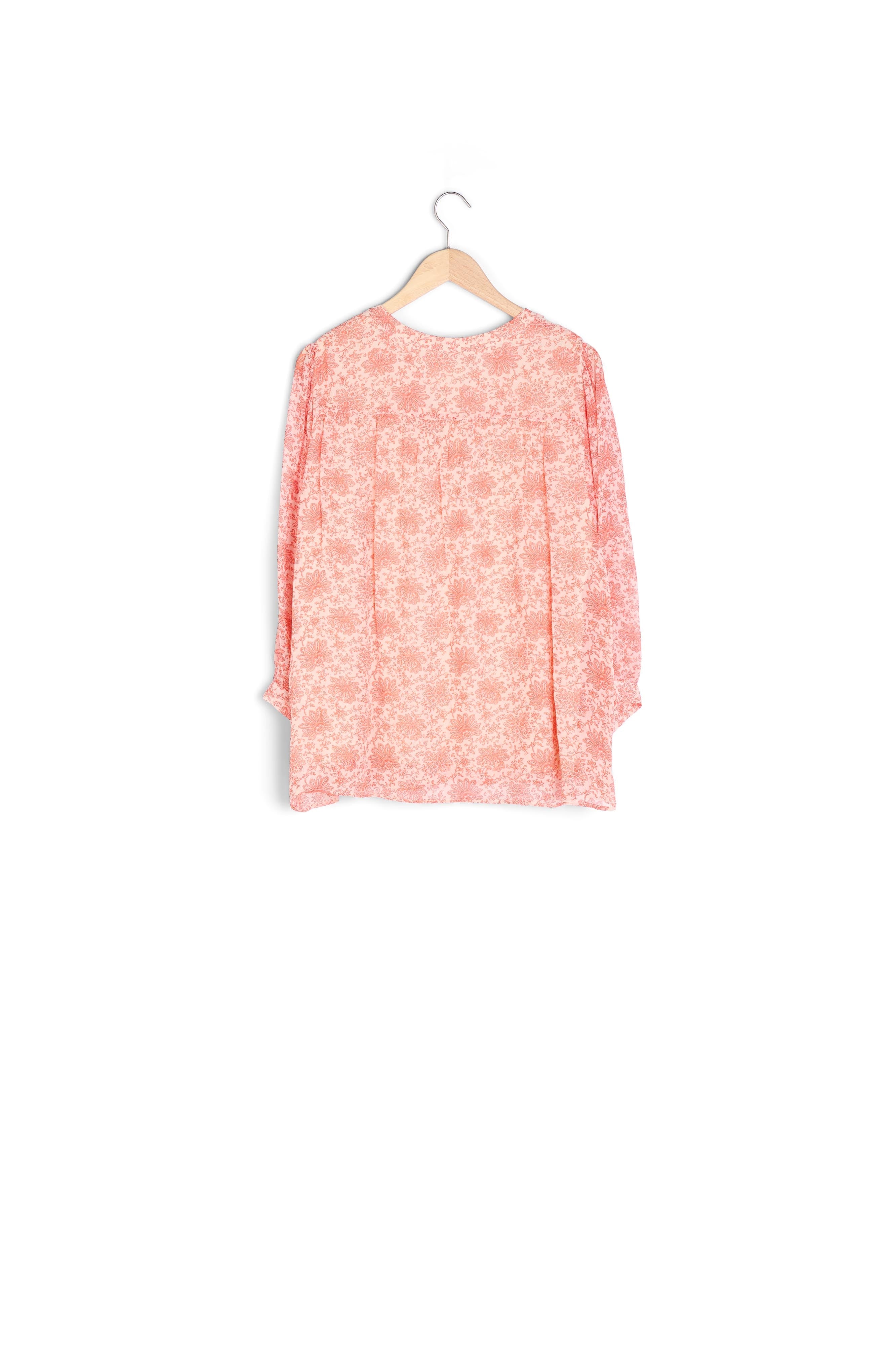 Blouse vaporeuse imprimée orange Annie Faume - seconde main