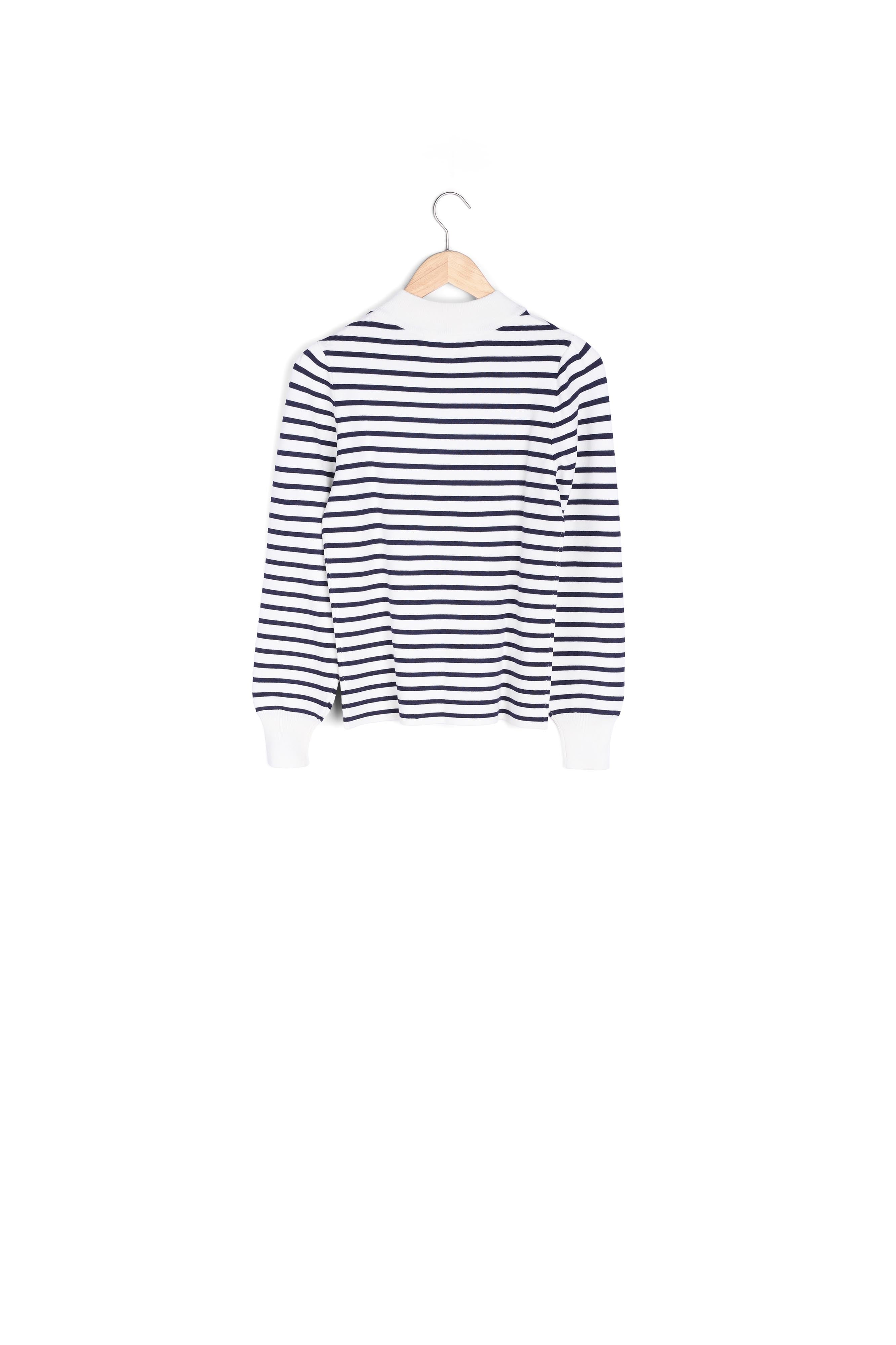 Marinière en viscose responsable blanche et bleue Telma Faume - seconde main