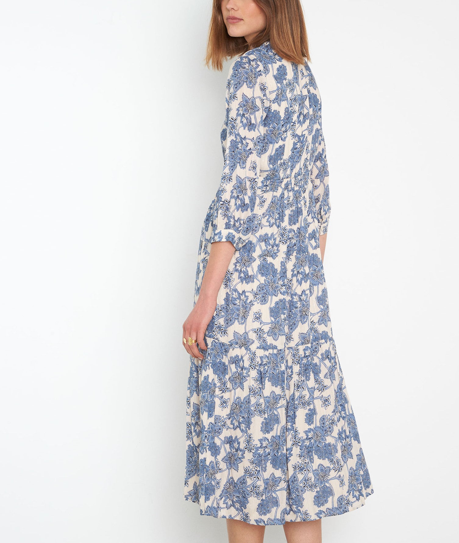 Robe longue imprimée bleu ciel Carola Faume - seconde main