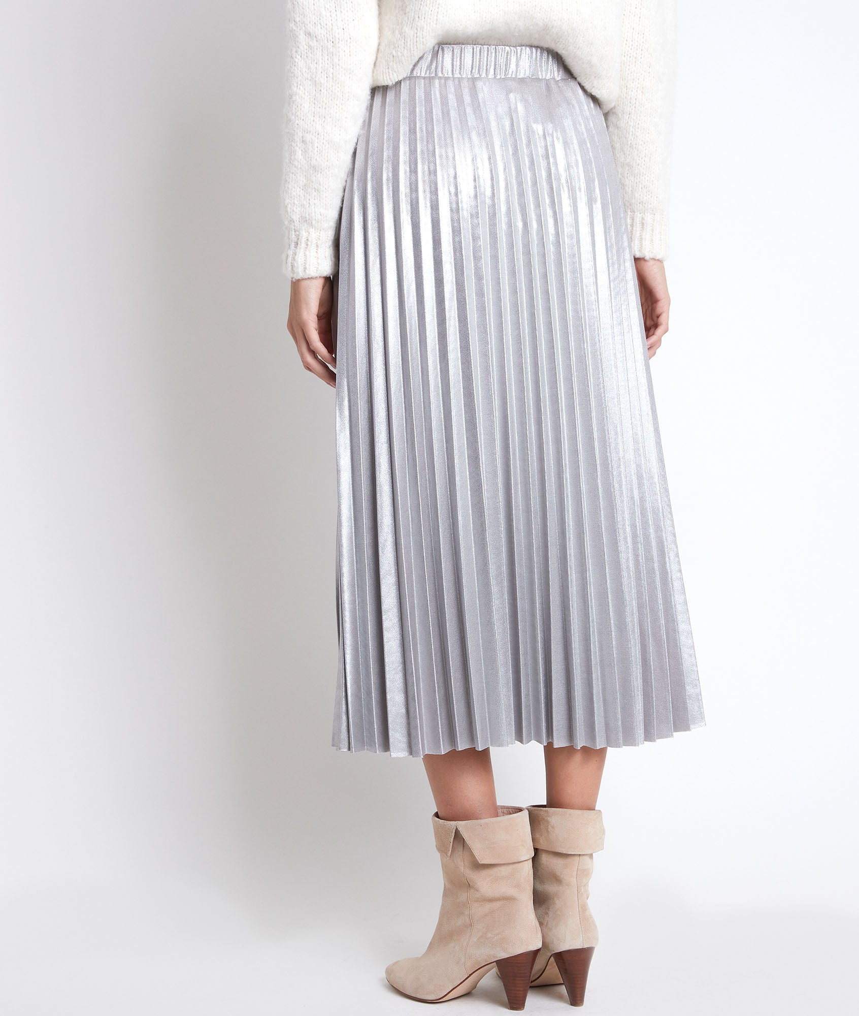 Jupe plissée métallisée Grazie Faume - seconde main