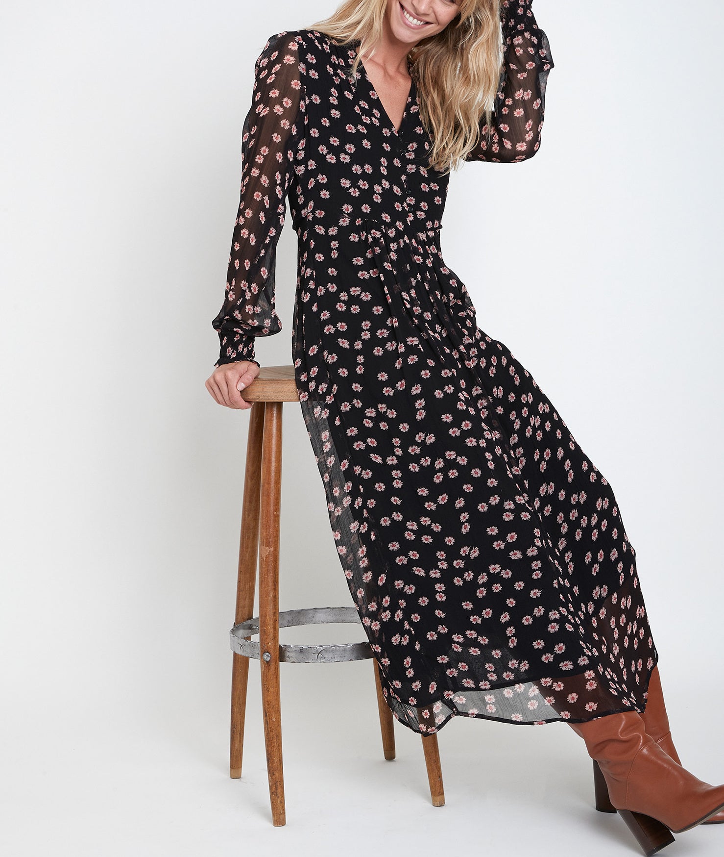 Robe longue imprimée Namika Faume - seconde main