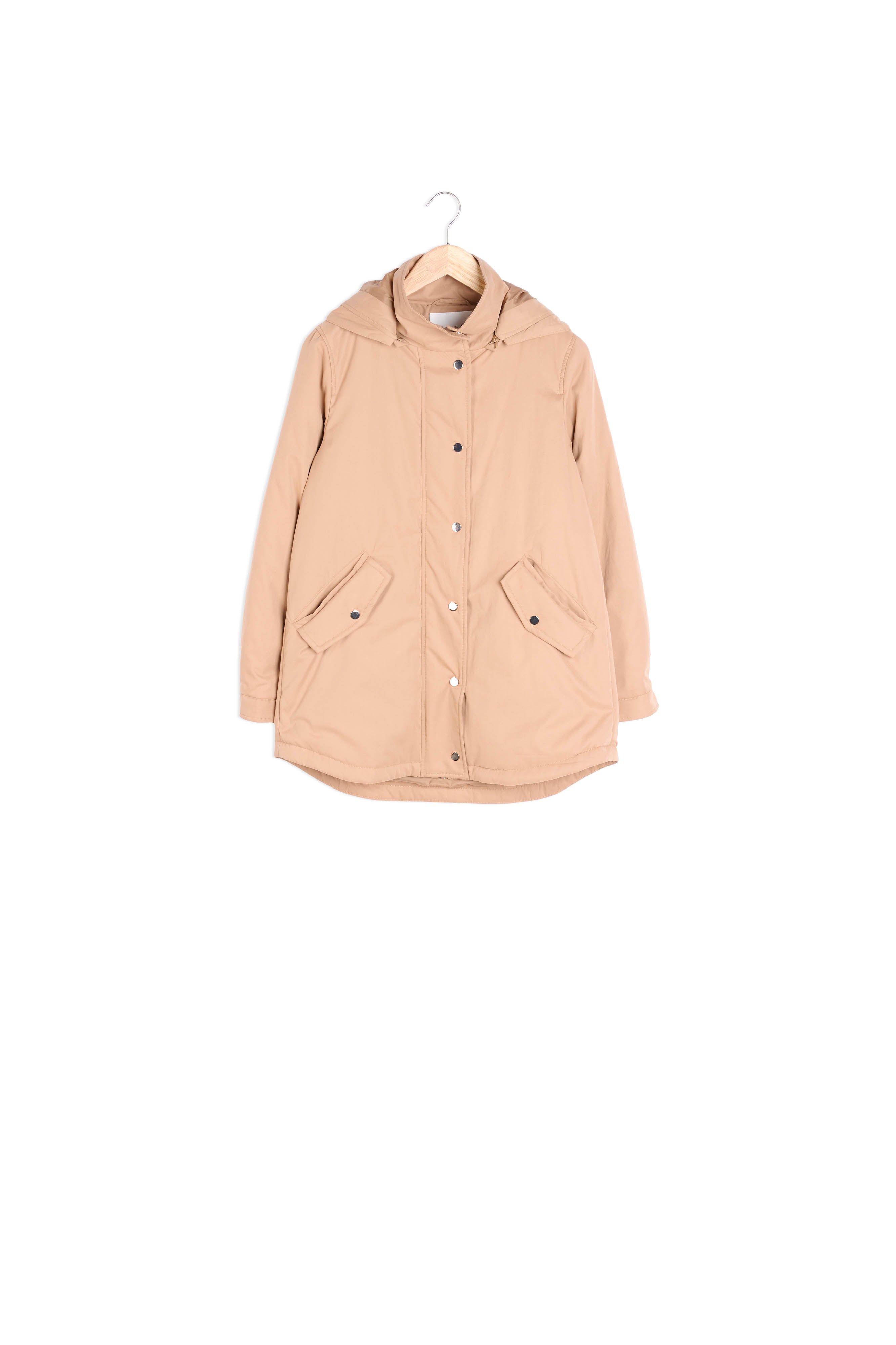 Parka courte à capuche beige Mélie Faume - seconde main