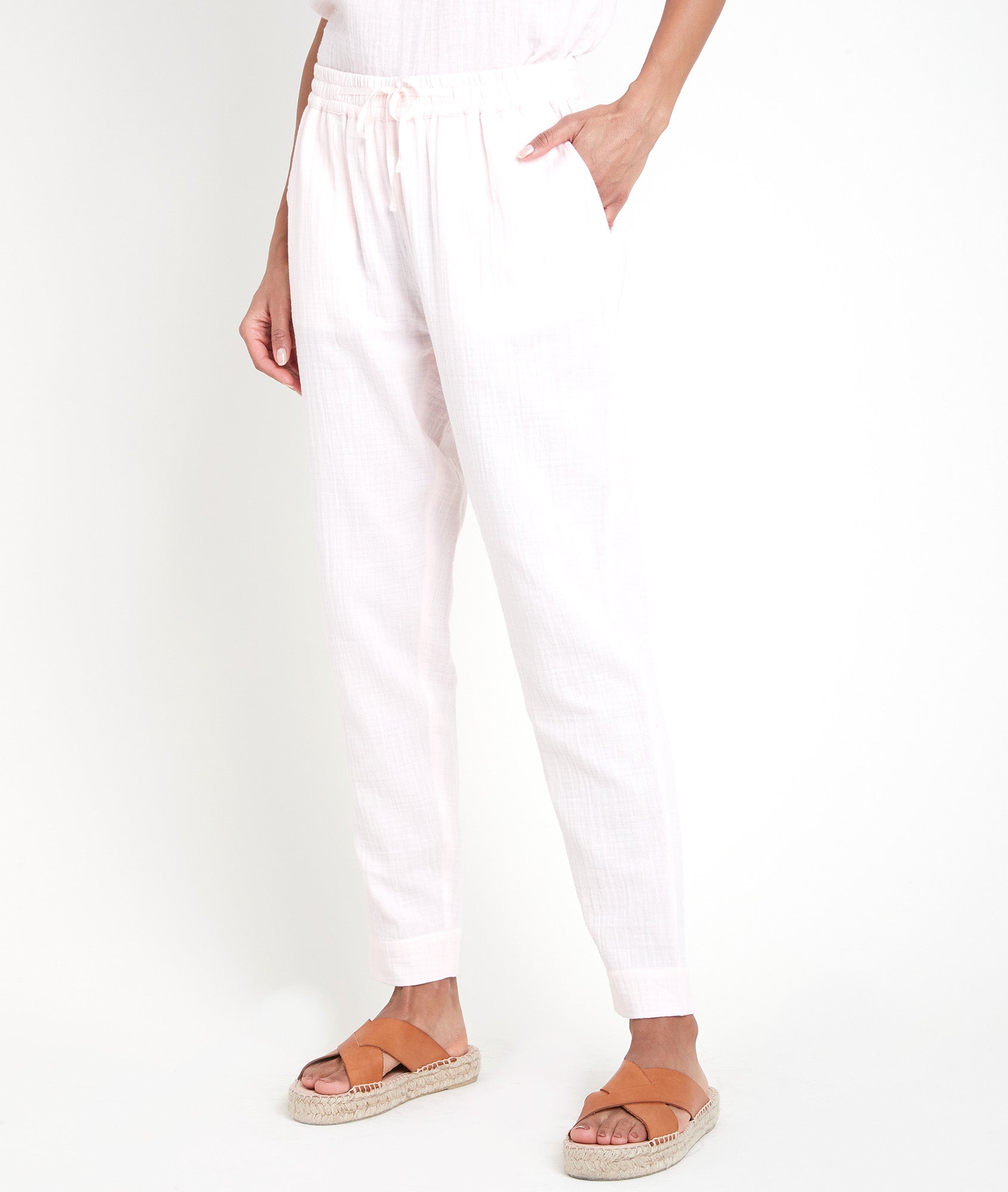 Pantalon en coton cigarette poudré Frahim Faume - seconde main