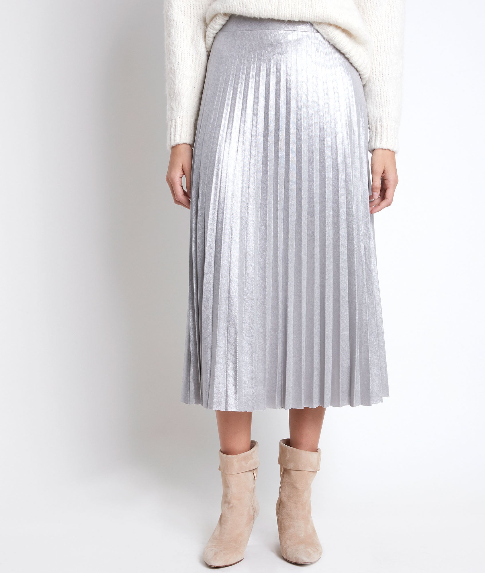 Jupe plissée métallisée Grazie Faume - seconde main